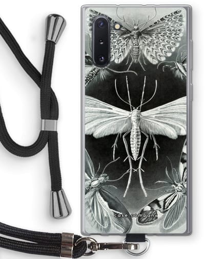 Hoesje met koord geschikt voor Samsung Galaxy Note 10 hoesje met Koord - Haeckel Tineida - Telefoonhoesje met Zwart Koord - Bescherming aan alle Kanten en Over de Schermrand