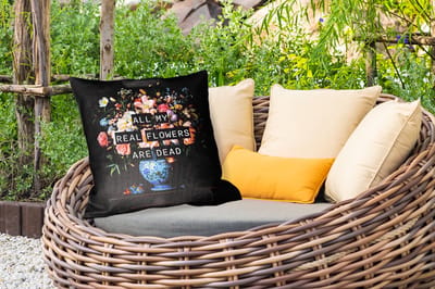Sierkussen Buiten - Bloemen - Art - Pastel - Quotes - 60x60 cm - Weerbestendig