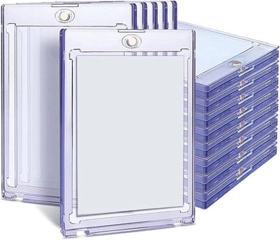 Magnetische Kaarthouder - Toploader Beschermer - Kaarten Beschermen - Magnetische Snelle Toegang - 35pt - Transparant