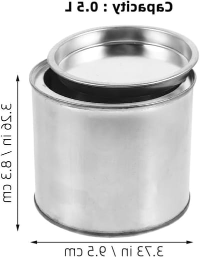 4 Kleine 0.5L Verfpotten met Deksel, Ronde Blikken, Lege Verfcontainers voor Knutselen, Schilderen en Inkt