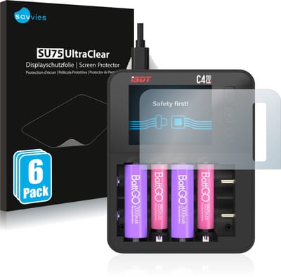 Savvies - Screenprotector voor ISDT C4 Evo - Folie Beschermfolie transparant 6 Stuks