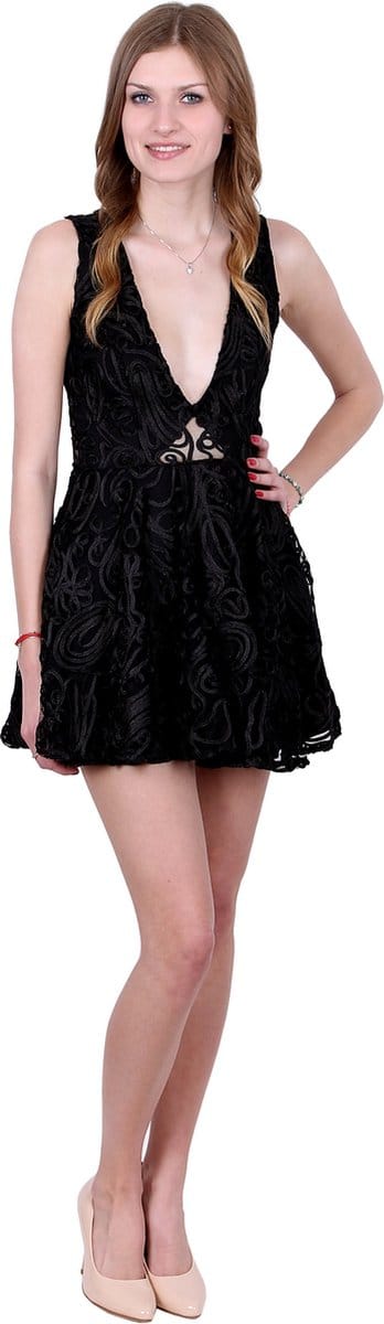 John Zack Zwarte ballerina mini, doorschijnende rug