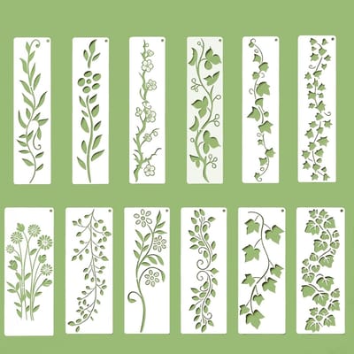 Set van 12 Kunststof Sjablonen met Geometrische Texturen voor Schilderen, Scrapbooking en Muurdecoratie