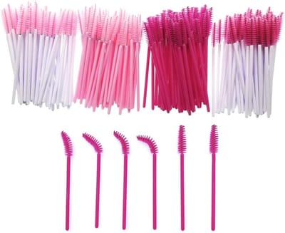 Allecto Plus - Roze Wegwerp Mascara Applicator Borstels voor Wimpers en Wenkbrauwen - Set van 200 Stuks