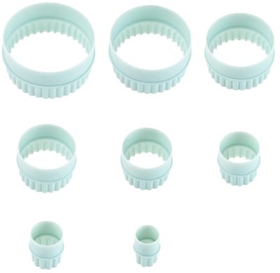Dailygoods- Bakvorm Set 8 Stuks - Koekjesvormen Dubbelzijdig - Ronde Vormen - Gebak/Biscuit - Duurzaam Materiaal - Food-grade Kunststof - Koekjesvorm