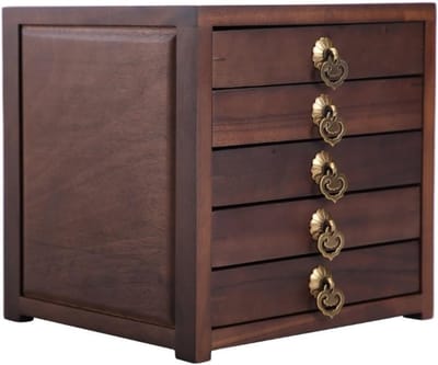 Walnoot Desktop Opbergdoos Pu'er Theedoos Meerlaags Gestapeld Theeblikje Lade-type Thee Opbergdoos Taart Kan Theerek Koffiedikopslag(Tea box (five layers))
