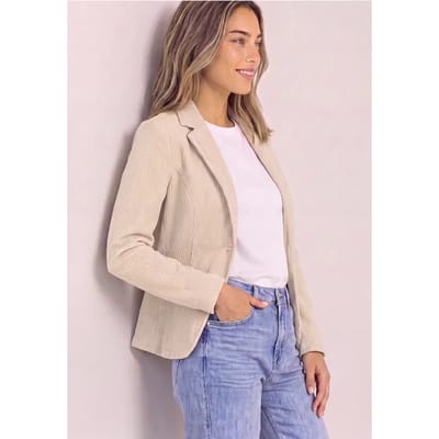 Corduroyblazer met reverskraag en knopen