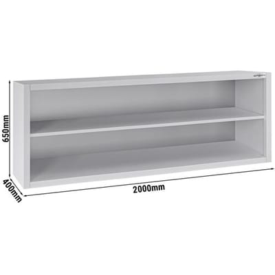 GGM Gastro Edelstahl Wandhängeschrank ECO - 2000x400mm - ohne Schiebetür - 650mm hoch