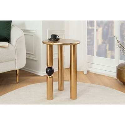 Bijzettafel abstract marshal goud zwart 37 cm