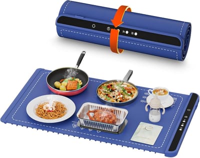 Elektrische Opwarmbak - Voedselwarmer Warmhoudplaat - Gerechten Warm Houden - 3 Temperatuurinstellingen - 3734 x 889 x 991 cm - Blauw