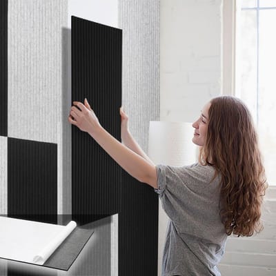 Akoestische panelen - Geluidsisolatie platen - Ruimteakoestiek verbeteren - Zelfklevende montage - 4 stuks 120x60cm - Zwart
