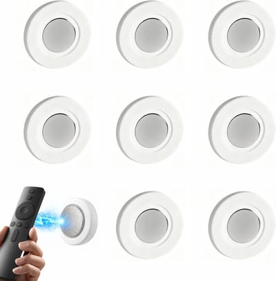 Magnetische Houder voor Afstandsbedieningen - Ultra Sterke Magneten voor TV, Audio en Gaming - Zelfklevende Installatie zonder Gereedschap, Set van 8 Witte Wandbeugels