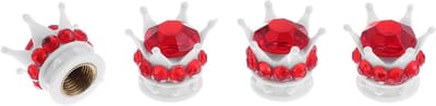 Decoratieve Ventieldoppen voor Auto en Truck - Set van 4 Stuks in Wit en Rood, 15mm, Bescherming tegen Stof en Vuil