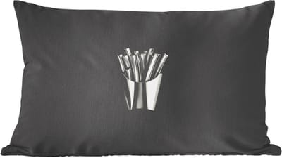 Sierkussens - Kussentjes Woonkamer - 60x40 cm - Frietjes - Futuristisch - Zilver