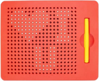 Magnetisch Tekentableau voor Kinderen met Speelgoedpen - Creatief Schrijven en Tekenen (Klein, Rood)