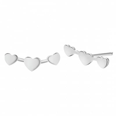 Zilveren oorbellen - love 3 hartjes - Charme Bijoux