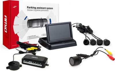 Parkeerhulpsysteem TFT02 4,3" met HD-301-IR 4 sensoren zwart