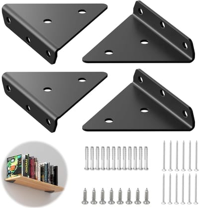 Set van 4 Onzichtbare Plankdragers - Driehoekige Planksteun, Zwevende Wandhouder, Verborgen Plankdragers voor Opbergrekken - Tot 65 kg Draagvermogen