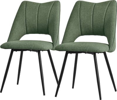 Eetkamerstoel set van 2 groen gestoffeerd incl. montagemateriaal Gestoffeerde stoel Keukenstoel ML design