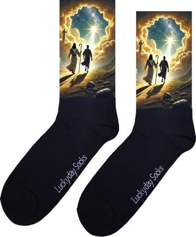 Man - Opkikkertje - Hemel - God - Laatste weg - Liefde - Grappige sokken - Valentijn cadeau - Verjaardag - Geluk - Grappige sokken - Leuke sokken - Vrolijke sokken - Kleur - Kerst sokken - Vaderdag - Moederdag - Socks maken Happy - 37-44