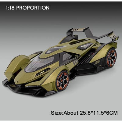 Schaal 1:18 Svj63 V12 Sportwagen Model Speelgoed Metaal Diecast Muziek Licht Schokabsorptie Modellen Stuurbaar Wiel Superauto Cadeaus Voor Jongen