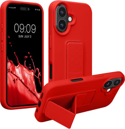 kwmobile back cover voor smartphone - geschikt voor Apple iPhone 16 - 1x beschermhoesje van kunststof - In rood