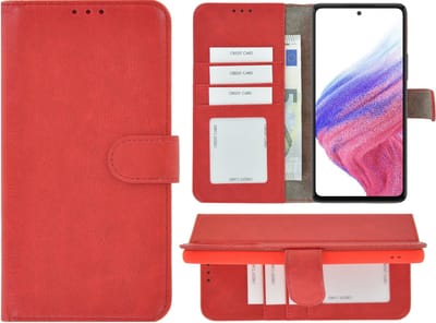 MoDo hoesje Geschikt voor Samsung Galaxy A53 5G - Kunstleer Book Case - Rood