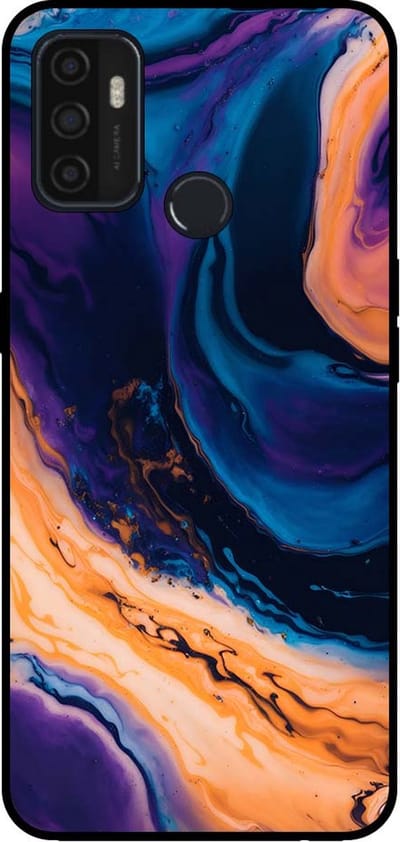 Smartphonica Telefoonhoesje voor OPPO A32 / A53 / A53s marmer look - backcover marmer hoesje - Blauw geschikt voor Oppo A32;Oppo A53;Oppo A53s