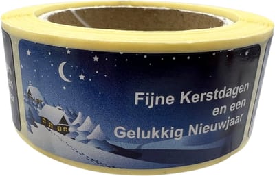 Kerststickers 150 stuks - fijne kerstdagen - Kerstetiket - sluitzegel - sneeuw - chique inpakken