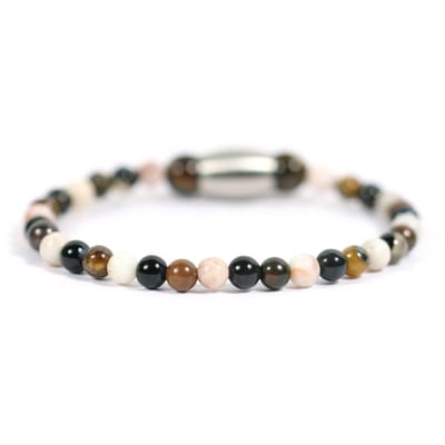 IbizaMen KIDS- jongens - armband - edelsteen - tijgeroog - mix - 4mm - 15cm