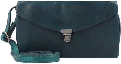HAROLD'S Leren Schoudertas Koppeling Fold Handbag Clutch Petrol