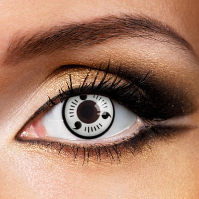 Partylens® witte kleurlenzen - Sharingan White Level 3 - zachte jaarlenzen met lenshouder - Halloween - Cosplay