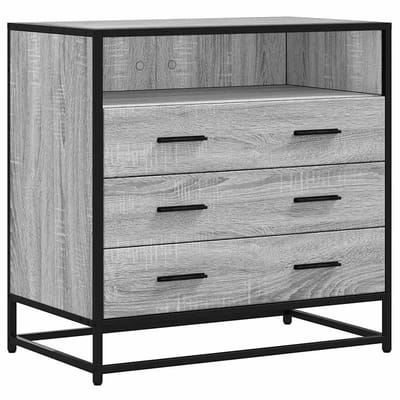 vidaXL - Ladekast - 70x41x70 - cm - bewerkt - hout - grijs - sonoma - eikenkleurig