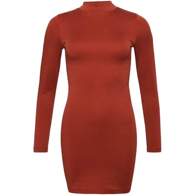 Korte tricot damesjurk met trechtervormige hals Superdry