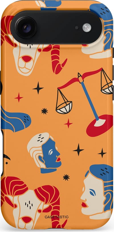 Casetastic hoesje geschikt voor Apple iPhone Air - MagSafe - Dubbellaagse bescherming - Zodiac in lijn - Fashion Case - Okergeel Terracotta Zand Rood