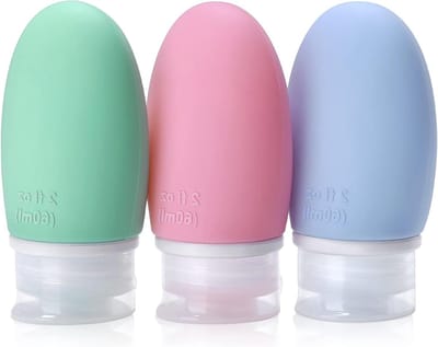 Set van 3 Lege Silicone Reisbottles 60ml - Lekvrij, Herbruikbare Flessen voor Shampoo, Crème en Douchegel, BPA-vrij en TSA-goedgekeurd