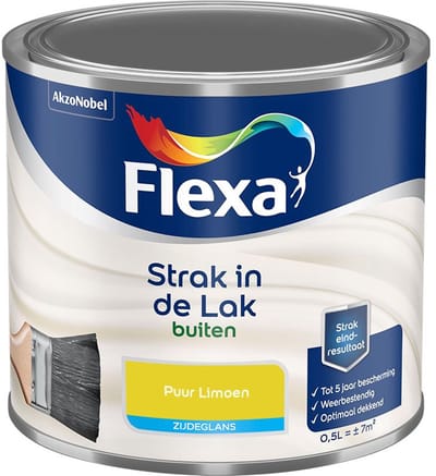 Flexa - Strak In De Lak Buitenlak Zijdeglans - Puur Limoen - Mengverf - 500 Ml