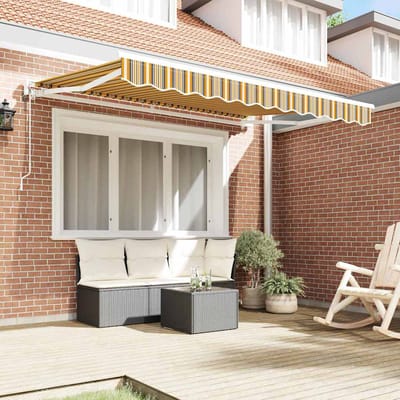 vidaXL Zijde Frame Geel en Grijs 250 x 200 cm Polyester met PU-coating