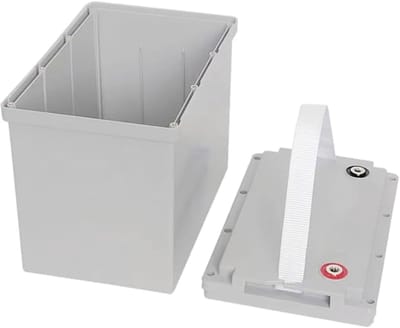 Accu Opbergdoos - Batterij Behuizing - Zonnestelsel Bouw - Voor Diverse Cellen - 26 x 19 x 17 cm - Grijs-Wit