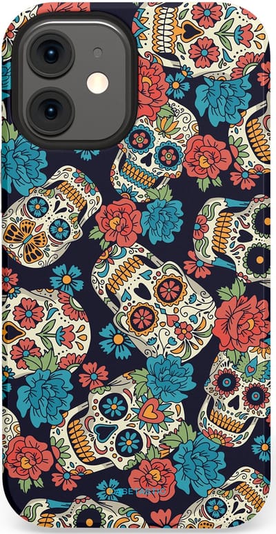 Casetastic Hoesje Geschikt voor Apple iPhone 12 Mini - Stijlvolle Beschermende Duo-layer Case - Catacombe carnaval