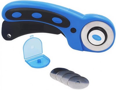 Cosensi - Rolsnijder 45 mm blauw voor snijstoffen papier leer karton met 5 reservemessen
