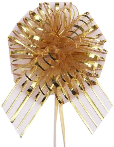 20 stuks geschenkstrikken, pull-bogen, decoratie, treklus, cadeaulinten, kerstcadeau, strik, kerstboog, voor doe-het-zelf knutselen, geschenkverpakking, kerstdecoratie, goud