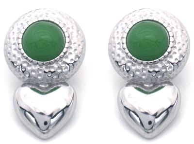 Oorbellen - oorstekers – 3,4cm - RVS - roestvrij staal - zilverkleurig - groen - sieraad - accessoire - cadeau - geschenk - feest – feestdagen