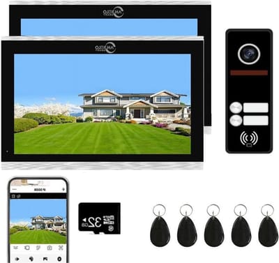 Video Intercom Systeem - Deurbel met Camera - Veiligheid Thuis - 1080P HD Beeld - 7 inch Monitor - Zwart