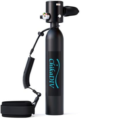 Mini Duikfles-Draagbare Scuba Tank-0,5 L Inhoud-200 Bar Werkdruk-35 Ademhalingen-Noodgebruik En Onderwaterinspectie-36,3 x 13,5 x 6 cm-Zwart
