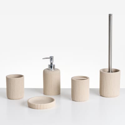 CAMANA - Badkameraccessoireset - Lichtbeige - Polyresin