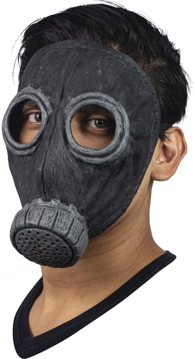 Partychimp Gezichts Masker Gas Zwart Halloween Masker voor bij Halloween Kostuum Volwassenen - Latex - One-Size