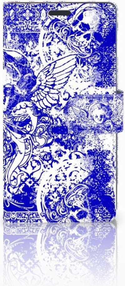 Telefoonhoesje met Naam Sony Xperia Z3 Angel Skull Blauw