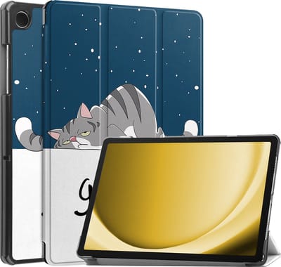 Hoes - Geschikt voor Samsung Galaxy Tab A9 - Dun & Stevig - Trifold Bookcase - Hard Cover - Hardcover Book Case - Tablet Hoesje - Kat