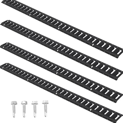 E-Track Montagerailset, Draagvermogen 907 kg, Verstelbare Lengte, Met 30 Sleuven, Robuust Roestvrij Staal, Voor Aanhangwagens, Bestelwagens, Garages, Motorfietsen En ATV's